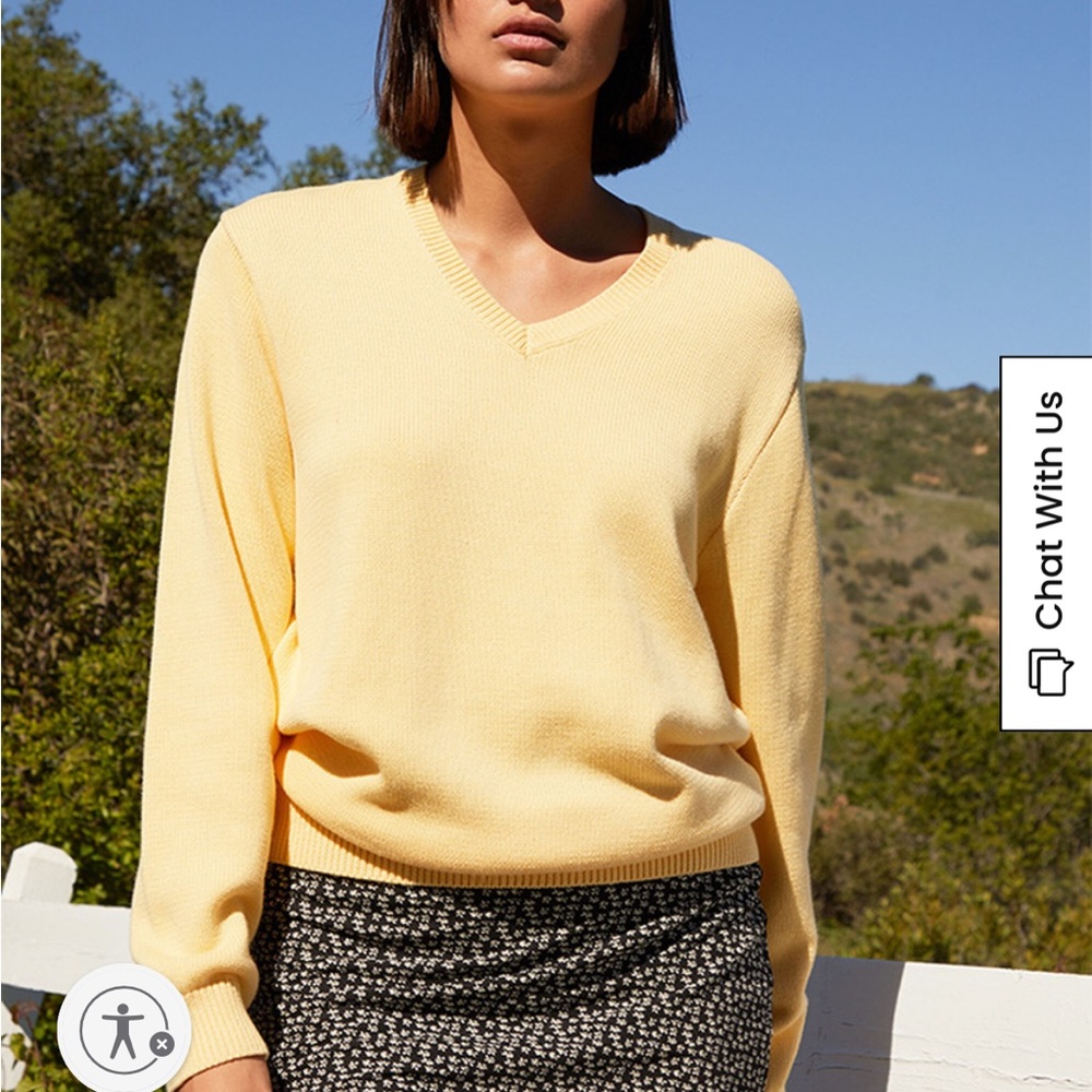 Brandy Melville yellow v-neck sweater